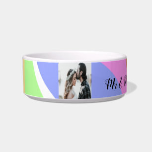 simple minimal add your name photo pink blue green bowl
