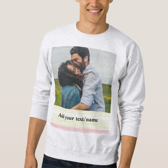 simple minimal add your name photo watercolor    h sweatshirt (Front)