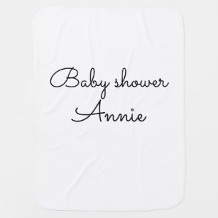 simple minimal add your name text baby shower thro baby blanket
