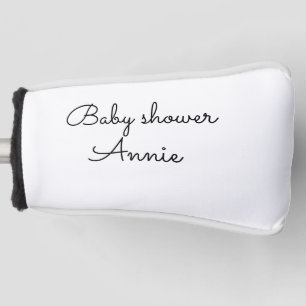 simple minimal add your name text baby shower thro golf head cover