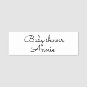simple minimal add your name text baby shower thro tag