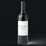 simple minimal add your name text baby shower thro wine label<br><div class="desc">design</div>