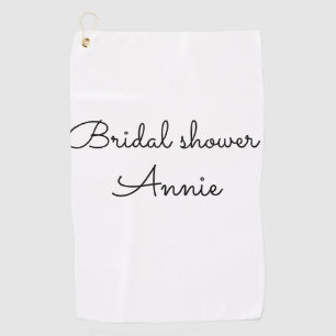 simple minimal add your name text bridal shower t golf towel