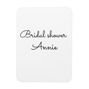 simple minimal add your name text bridal shower t magnet