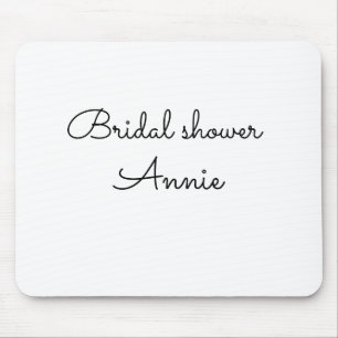 simple minimal add your name text bridal shower t mouse pad