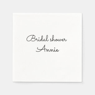simple minimal add your name text bridal shower t napkin