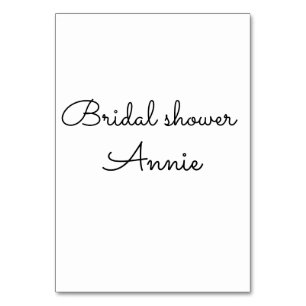 simple minimal add your name text bridal shower t table number