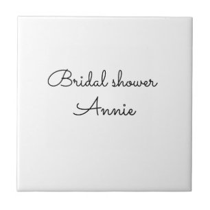 simple minimal add your name text bridal shower t tile