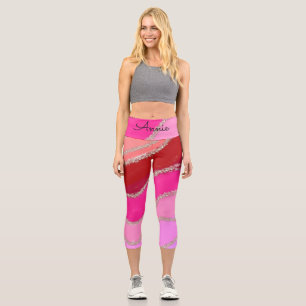 simple minimal add your name text bridesmaid gift capri leggings