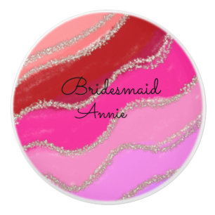 simple minimal add your name text bridesmaid gift ceramic knob