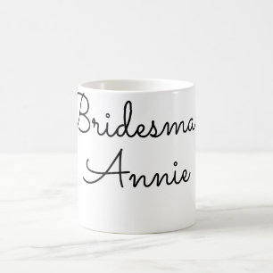 simple minimal add your name text bridesmaid gift coffee mug