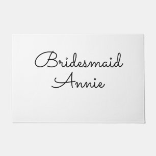 simple minimal add your name text bridesmaid gift  doormat