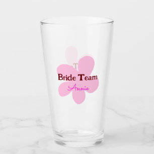 simple minimal add your name text bridesmaid gift glass