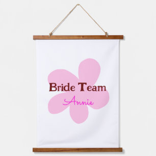 simple minimal add your name text bridesmaid gift hanging tapestry