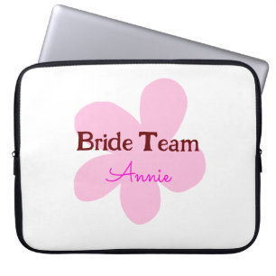 simple minimal add your name text bridesmaid gift laptop sleeve
