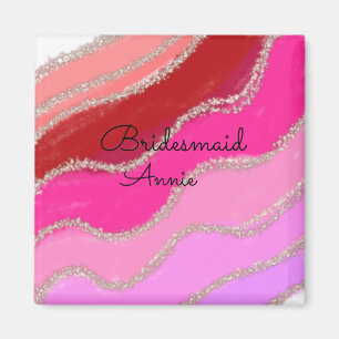 simple minimal add your name text bridesmaid gift magnet