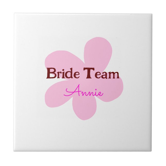 simple minimal add your name text bridesmaid gift  tile (Front)