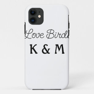 simple minimal add your name text love birds text  Case-Mate iPhone case