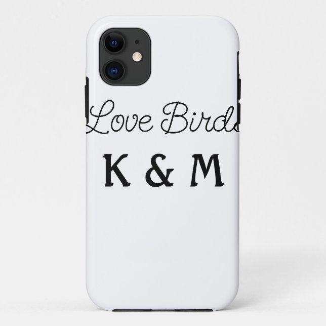 simple minimal add your name text love birds text  Case-Mate iPhone case (Back)