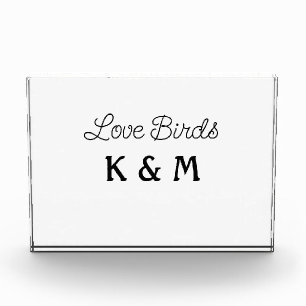simple minimal add your name text love birds text photo block