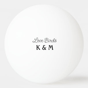 simple minimal add your name text love birds text ping pong ball