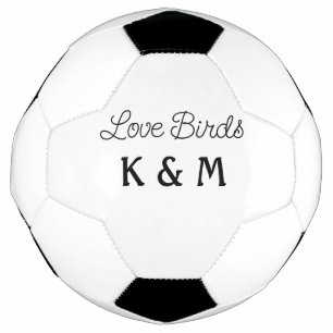 simple minimal add your name text love birds text soccer ball