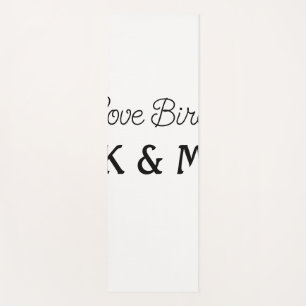 simple minimal add your name text love birds text yoga mat