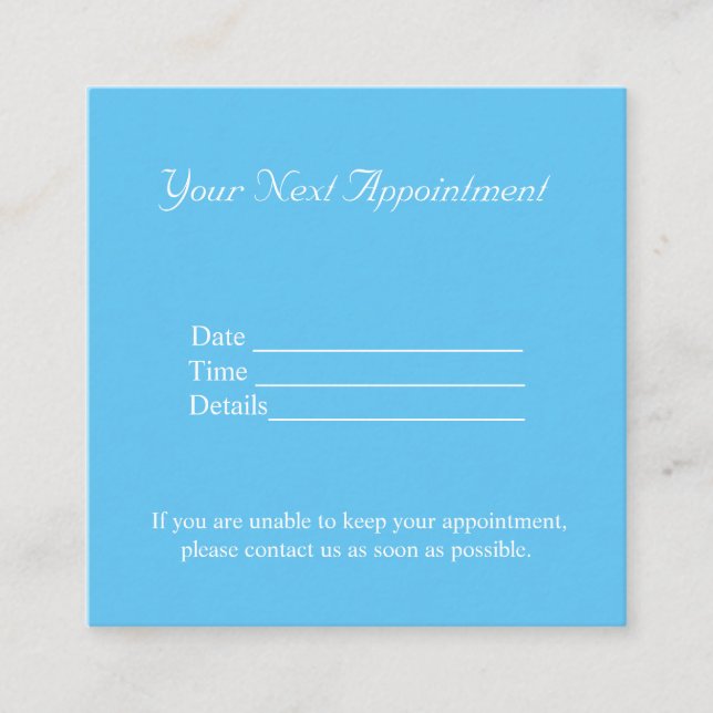 simple minimal add your name text pictures appoint appointment card (Front)