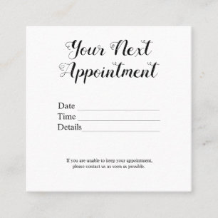 simple minimal add your name text pictures appointment card