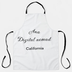 Simple minimal add your name text place california apron