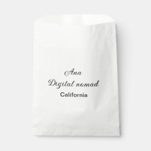 Simple minimal add your name text place california favour bags
