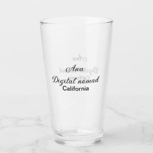 Simple minimal add your name text place california glass