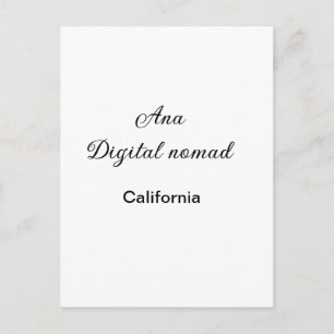 Simple minimal add your name text place california postcard