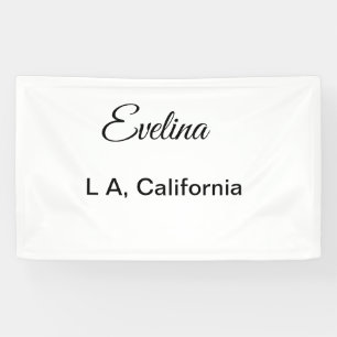 Simple minimal add your name text place city custo banner
