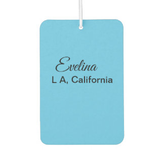 Simple minimal add your name text place city custo car air freshener