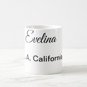 Simple minimal add your name text place city custo coffee mug
