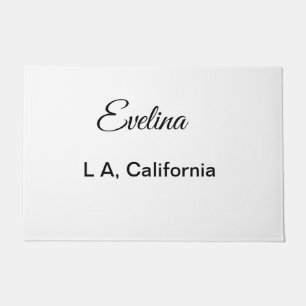 Simple minimal add your name text place city custo doormat
