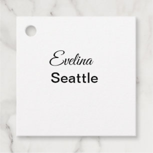 Simple minimal add your name text place city custo favour tags