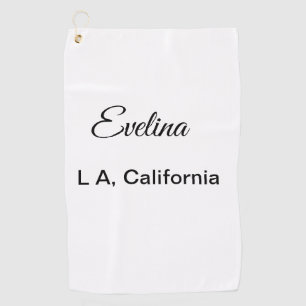 Simple minimal add your name text place city custo golf towel