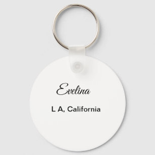 Simple minimal add your name text place city custo key ring