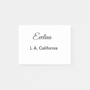 Simple minimal add your name text place city custo post-it notes