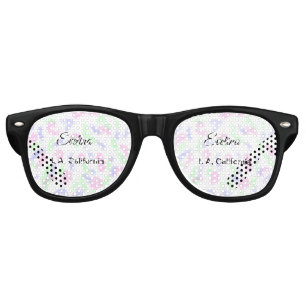 Simple minimal add your name text place city custo retro sunglasses