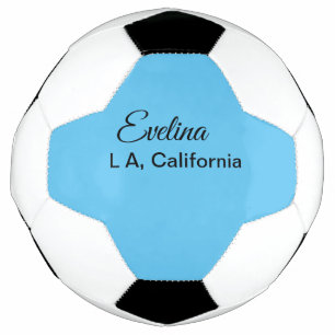 Simple minimal add your name text place city custo soccer ball