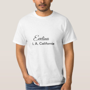 Simple minimal add your name text place city custo T-Shirt