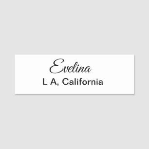 Simple minimal add your name text place city custo tag