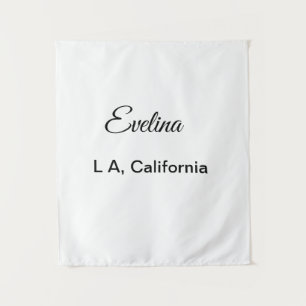 Simple minimal add your name text place city custo tapestry