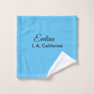 Simple minimal add your name text place city custo wash cloth