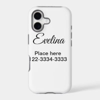 Simple minimal add your name text place city phone
