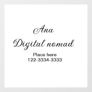 Simple minimal add your name text place city phone