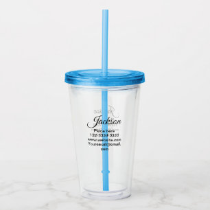 Simple minimal add your name text place city phone acrylic tumbler